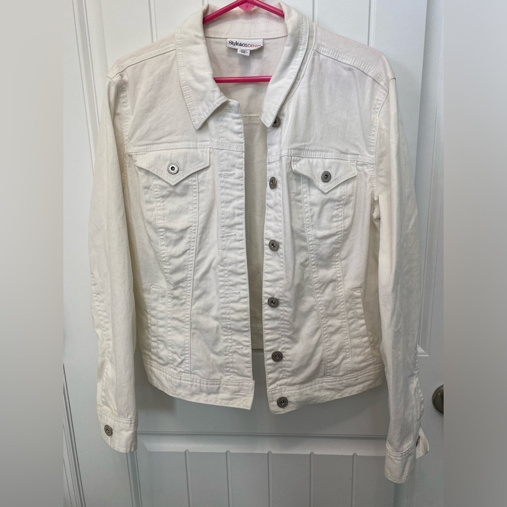 Style & Co. White Jean Jacket
